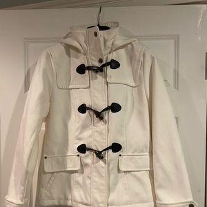 White Toggle Coat w/detachable hood